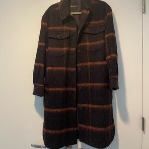 Pendleton Black and Orange Plaid Coat